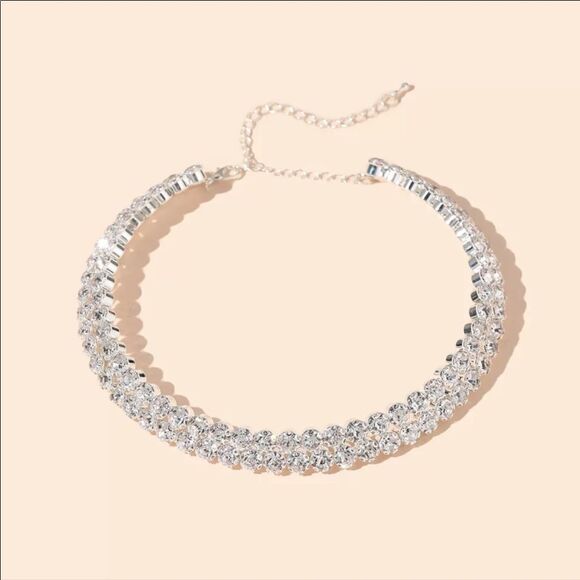 Double Layer Rhinestone Choker  - Picture 4 of 4